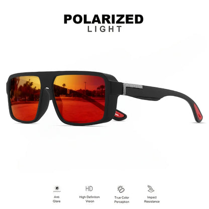 Classic Retro Punk Polarized Square Sunglasses - UV400 Unisex for Daily Casual, Outdoor Sports, Fishing & Driving