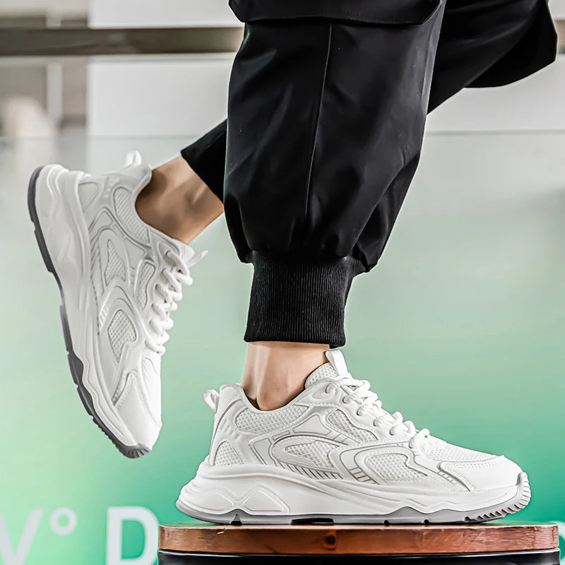 Ténis casuais de corrida para homem, primavera/verão, sola macia, antiderrapantes, respiráveis, para corrida ao ar livre, sapatos desportivos Joker para jovens