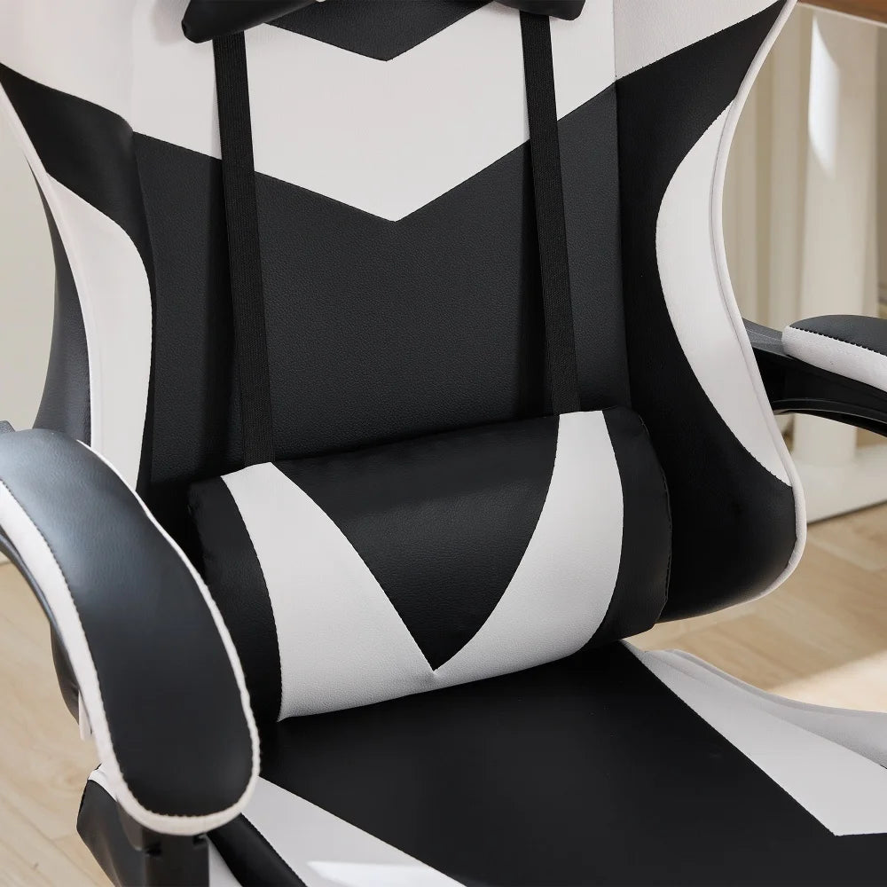 Ergonomic Rotating Gaming Chair, 360° Reclining Office Chair, Pivoting, Height-Adjustable, Footrest, Headrest
