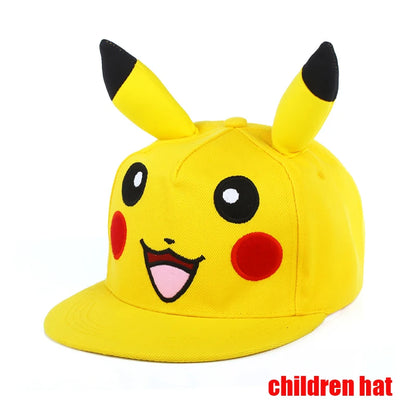 Pokemon Baseball Cap Pikachu Hat Pokemon Cosplay Hip Hop Cap for Girl Boy Children kids Anime Figures Toy Gift Cartoon Hat