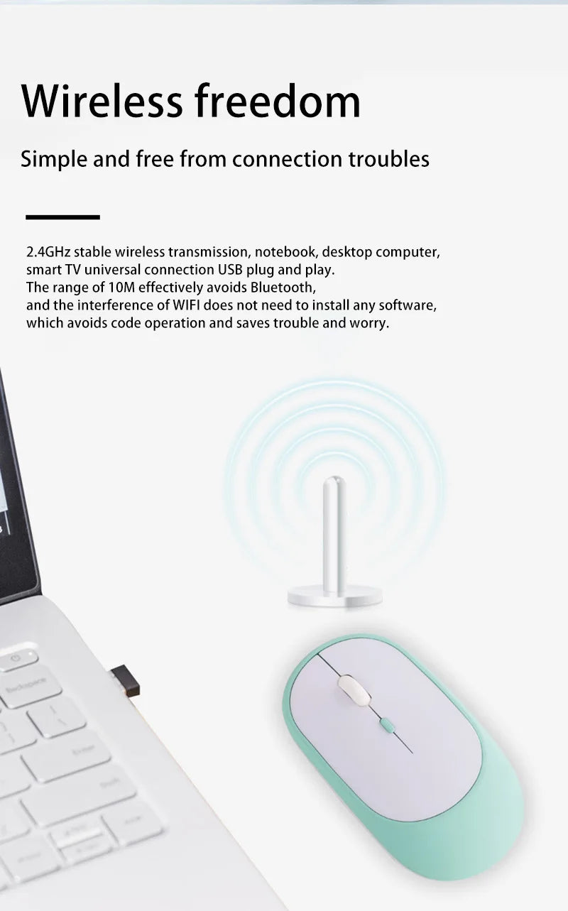 Bezdrátová myš Lenovo USB dobíjecí ergonomická s nastavitelným DPI, tichá kancelářská optická myš 2.4G Bluetooth pro hraní i kancelář