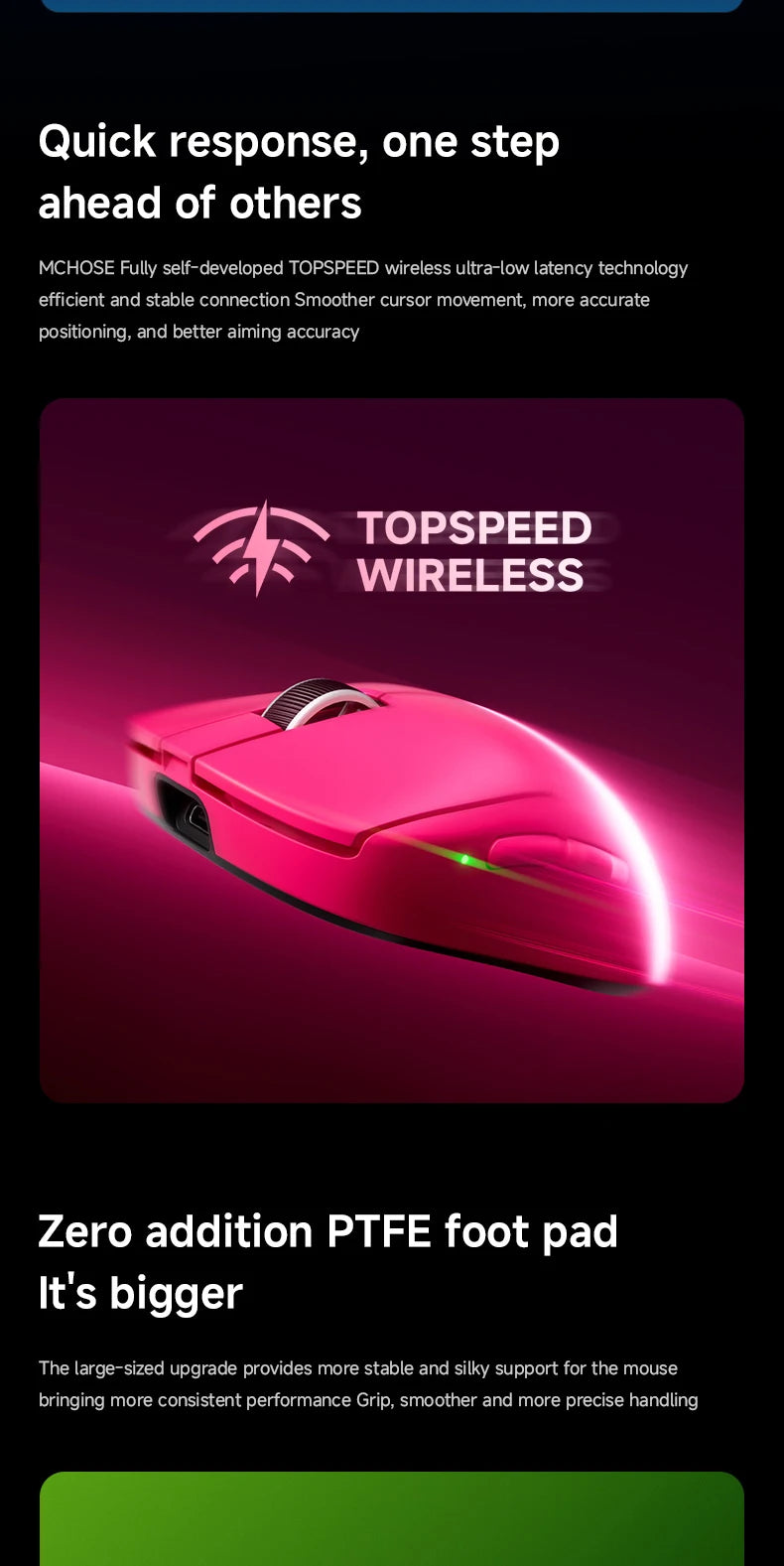 MCHOSE A7 V2 Ultra / Pro Leichte kabellose Gaming-Maus Dual 8000Hz PAW3950 TI 42000DPI für PC-E-Sport-Gamer