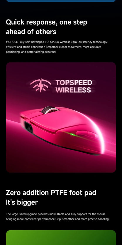 MCHOSE A7 V2 Ultra / Pro Leichte kabellose Gaming-Maus Dual 8000Hz PAW3950 TI 42000DPI für PC-E-Sport-Gamer