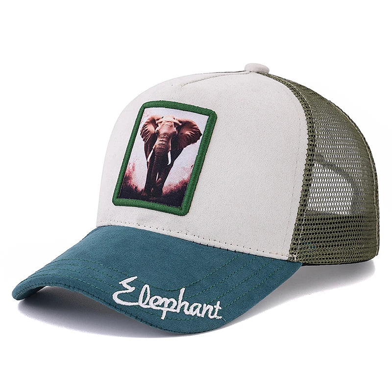Hot Sale Unisex Trucker Hat Grizzlies Pattern Patch Design Suede Sun Hat Summer Animal Baseball Cap For Men Women ﻿