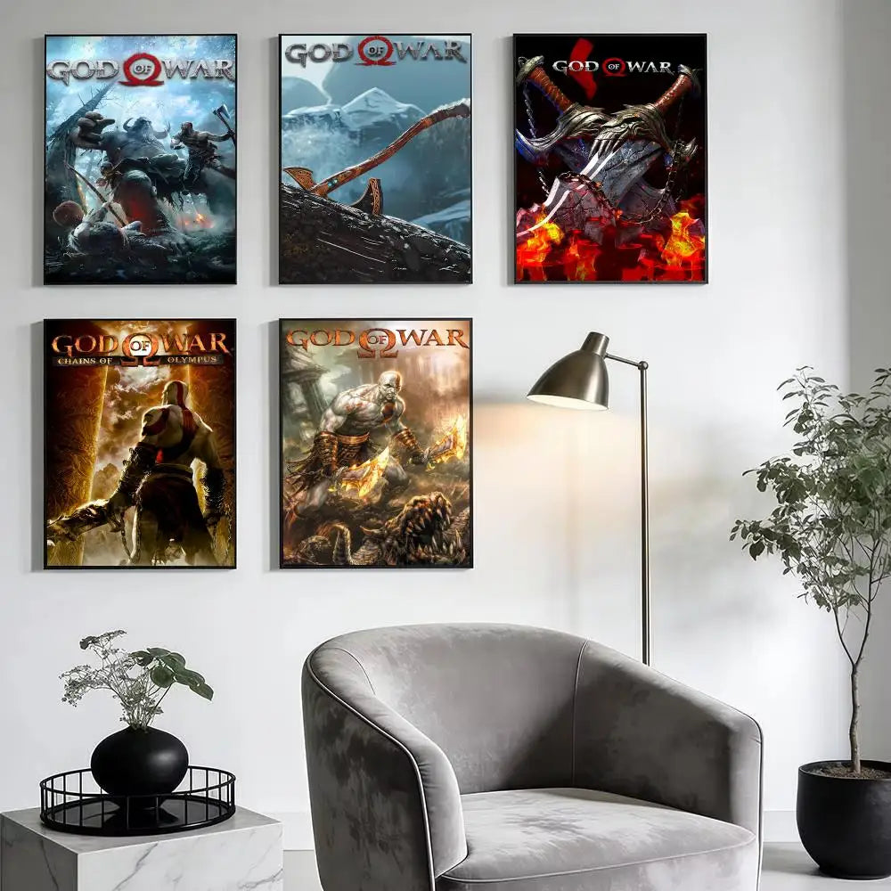 Classic Game G-God Of War Poster Modern Aesthetic Wall Art Print Room Decoration Items for Bedroom Home Decor Gift