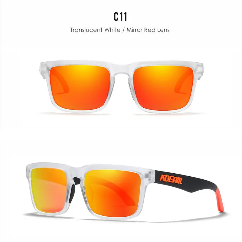 Kdeam 2026 High Quality Polarized Sunglasses for Men Transparent Gray Frame Fashion Unisex Outdoor Luxury Eyeglasses For Couple