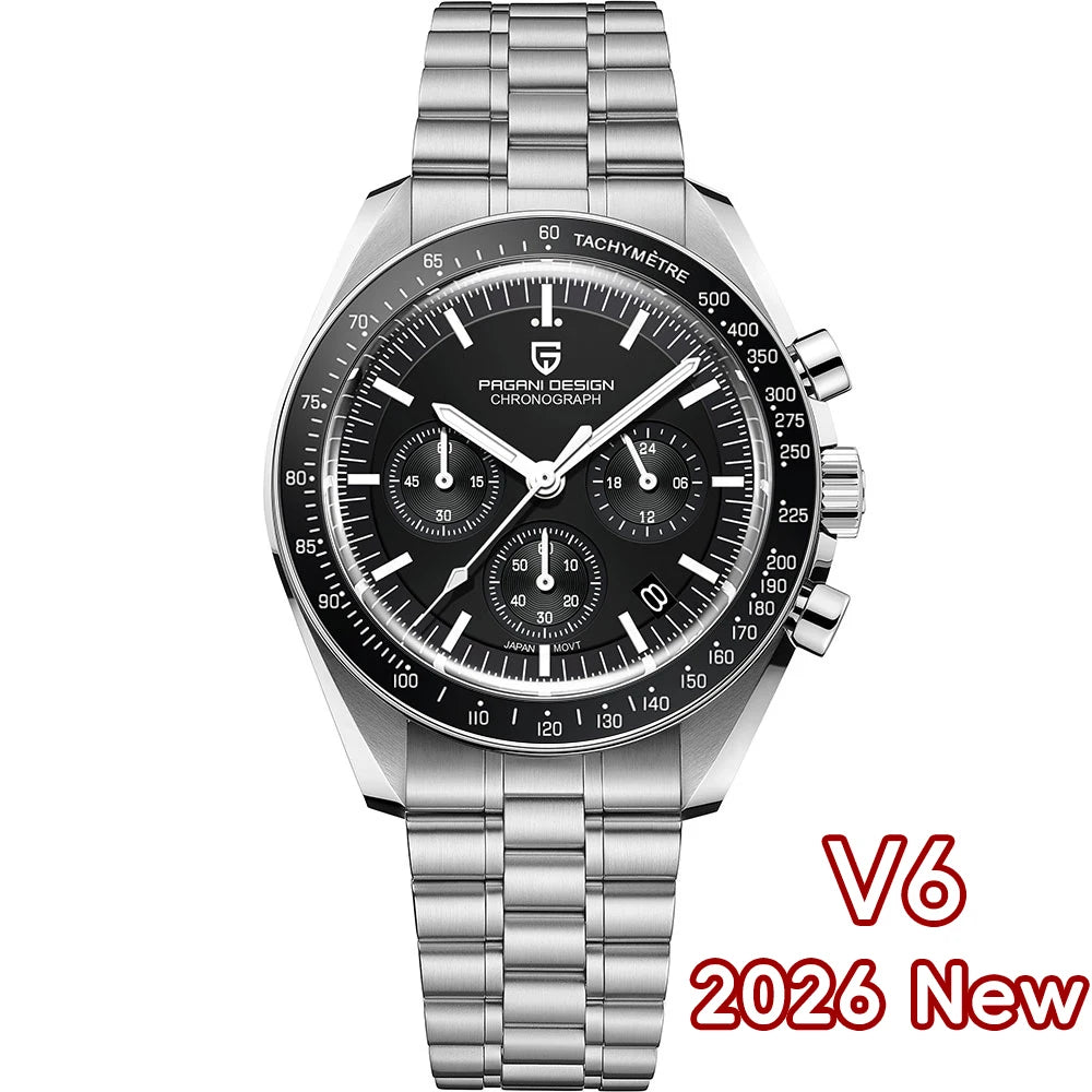 2026 New PAGANI DESIGN Mens Watches Panda Moon Watch Luxury Quartz Watch For Men Automatic Date Sport Chronograph Wristwatch Men