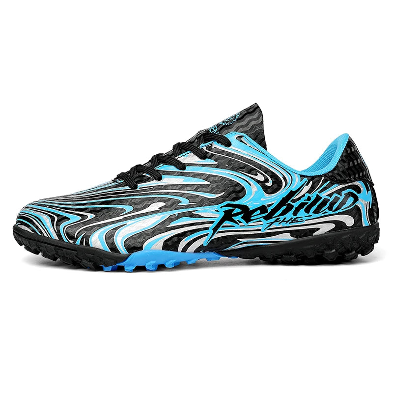 Chaussures de football pour hommes de haute qualité, sans lacets, couleur rose, modèle à enfiler, crampons antidérapants, chaussures de football pour garçons, modèles TF/FG pour l'entraînement, chaussures de football p