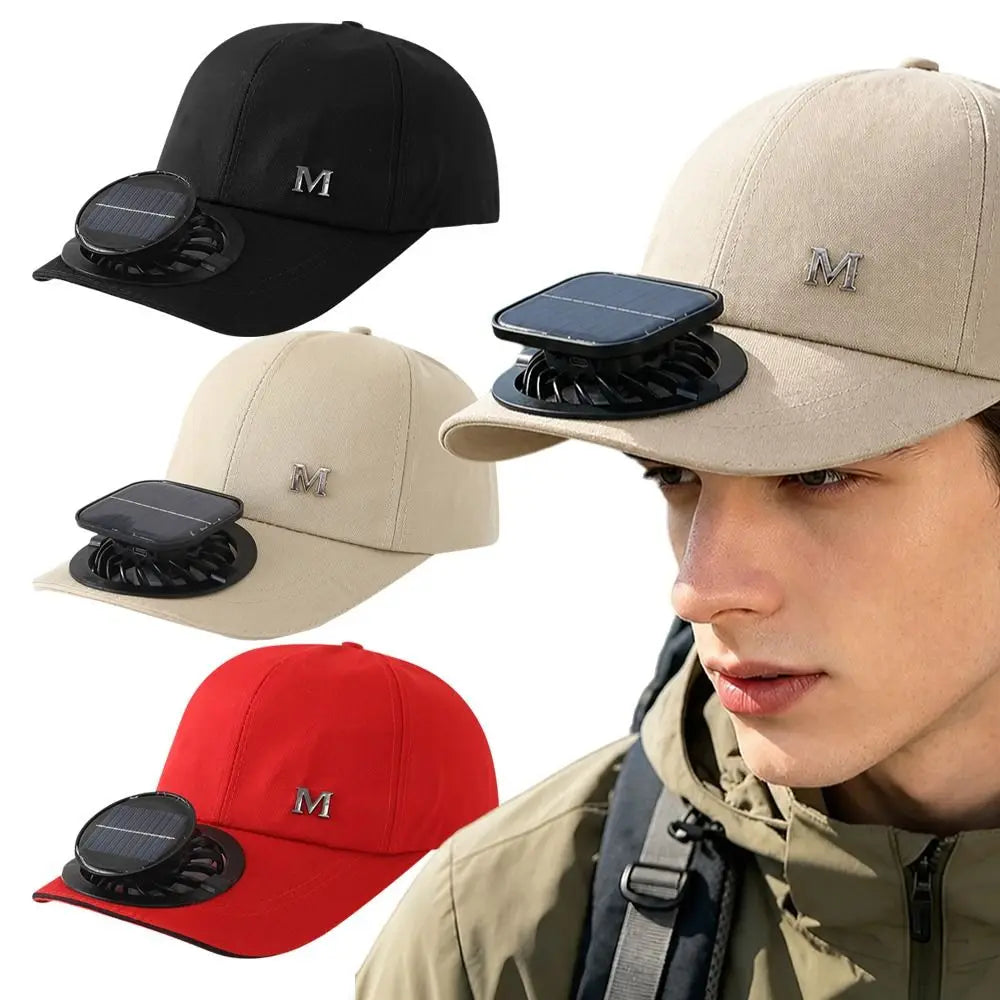 Fashion With Solar Powered Fan Baseball Cap Breathable Quick Dry Sun Hat Rechargeable Sun Protection Sunshade Outdoor