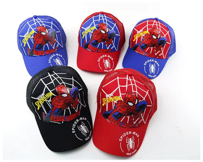 Marvel Anime Figure Spider-Man Cartoon Baseball Cap Cotton Polyester Peaked Cap Boy Girl Headwear Accessories Kids Birthday Gift