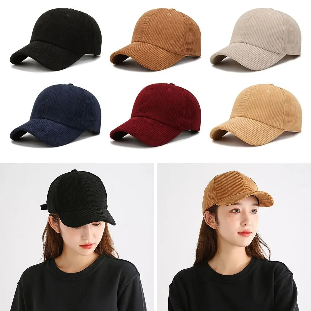 Unisex-baseballkeps i corduroy, justerbar solhatt, hiphop-keps för män