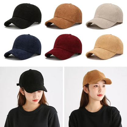 Unisex-baseballkeps i corduroy, justerbar solhatt, hiphop-keps för män