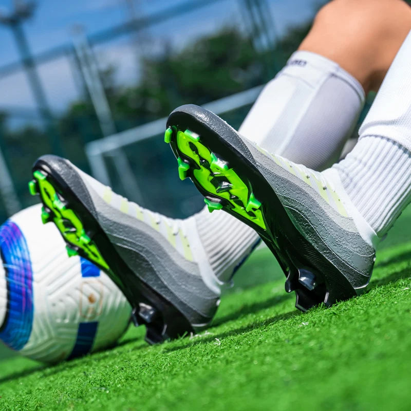 Chaussures de Football de sport pour hommes Fg/Ag, ongles longs, prairie artificielle pour adultes, chaussures spécifiques à l'entraînement durables, chaussures hautes antidérapantes
