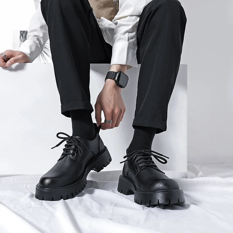 White Lace-up Oxford Shoe Men Fashion Men's Leather Sneakers Breathable Casual Loafers Shoes Mens Designer Men Comfortable Shoes