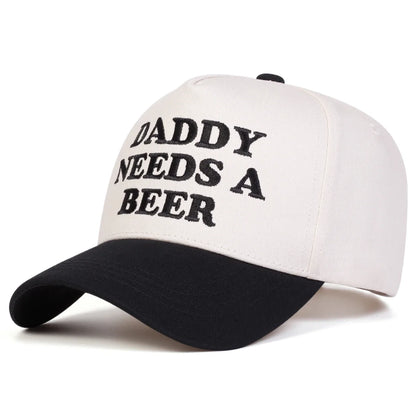 Czapki z daszkiem unisex z haftem „DADDY NEEDS A BEER” – wiosna, jesień, na świeżym powietrzu, regulowane, codzienne, czapki chroniące przed słońcem, czapki sportowe