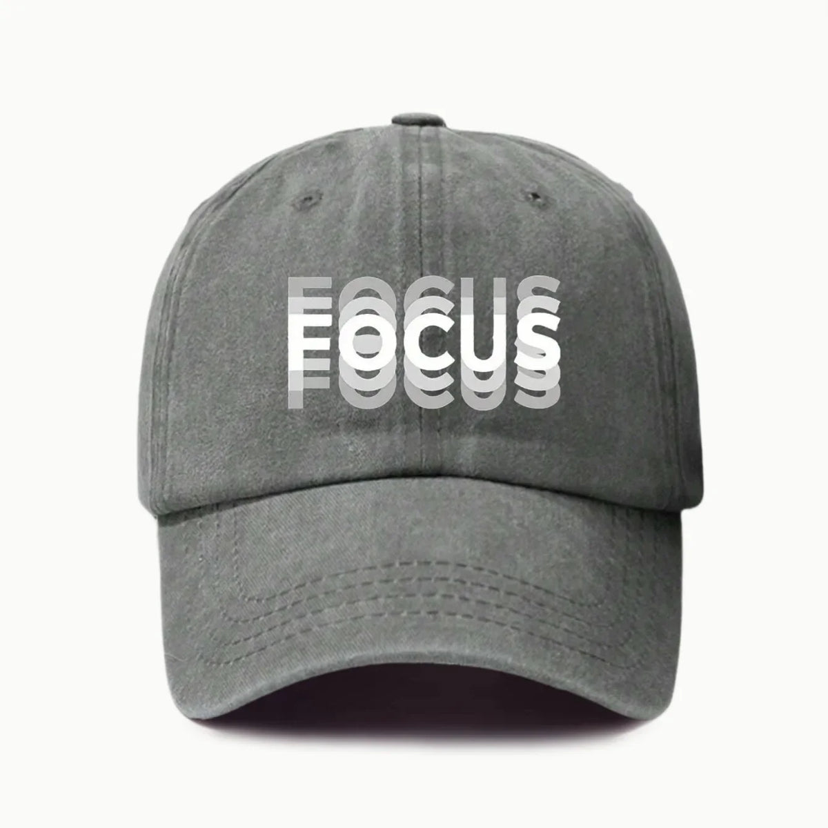 Gorra de béisbol de estilo clásico ajustable de algodón lavado con estampado FOCUS, gorra deportiva tipo «pico de pato» para hombre y mujer