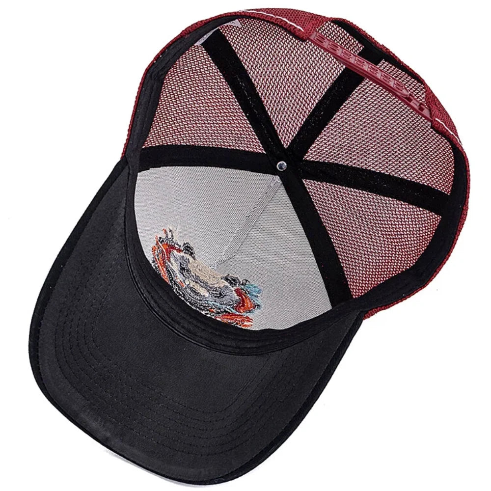 New Style Unisex Cool Panda Embroidered Baseball Cap Chic Trucker Hats For Men Women Breathable Streetwear Summer Outdoor Hat