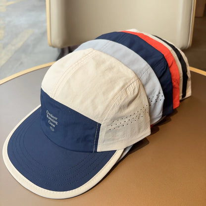 5-panels löparkeps för män och kvinnor, lätt, snabbtorkande nylonkeps för utomhussport, andningsbar, baseballkeps med platt skärm