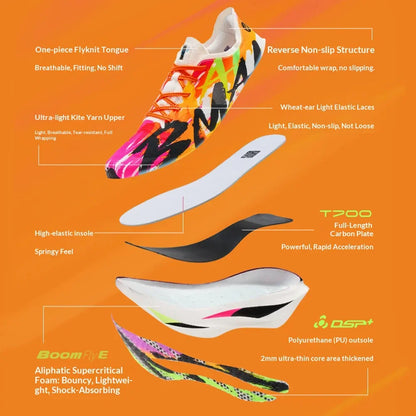 BMAI Ademende 20 km marathon-sneakers voor heren met dempende koolstofplaat – sportschoenen voor heren – casual luxe sportschoenen – hardloopschoenen voor heren