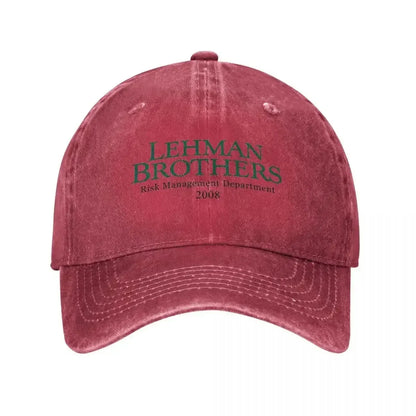 Retro kšiltovka Lehman Brothers z oddělení řízení rizik, unisex, s efektem opotřebení a vypraného vzhledu, outdoorová, běžecká, golfová čepice