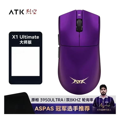 ATK Blazing Sky X1/X1V2 bezdrátová herní myš 8K s nízkou latencí, lehká FPS e-sportovní herní myš Liekong, vlastní PC příslušenství