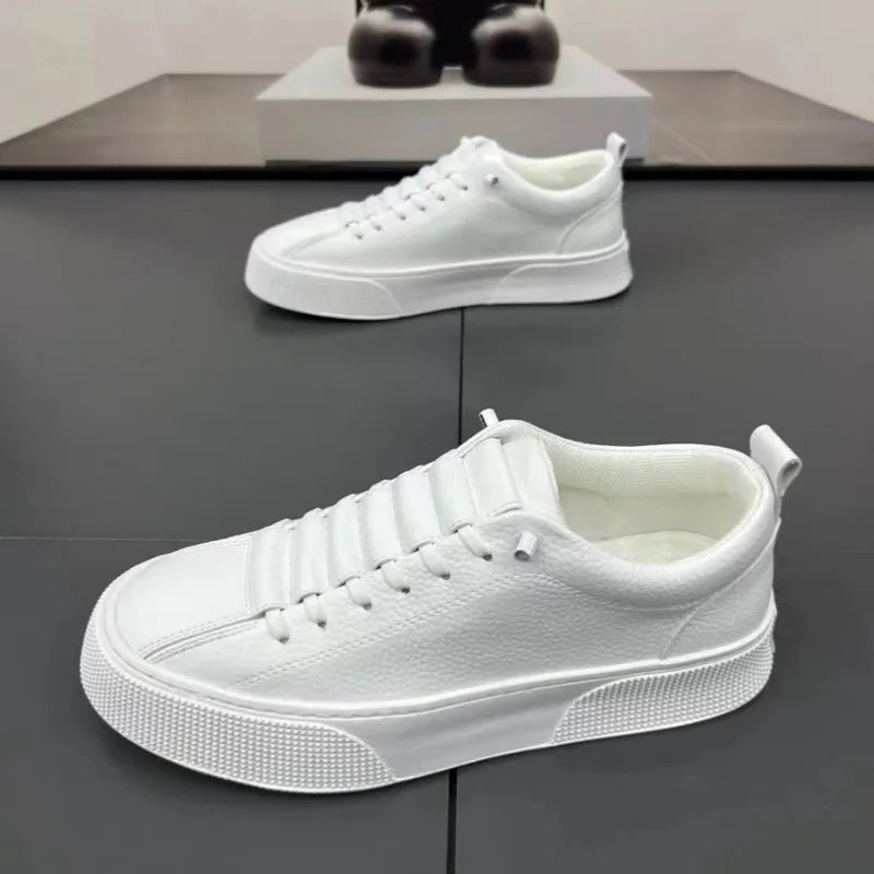 Heren sneakers, casual schoenen, heren platte schoenen, zapatillas hombre, lichtgewicht PU-leer, ademende schoenen, witte sportschoenen voor heren