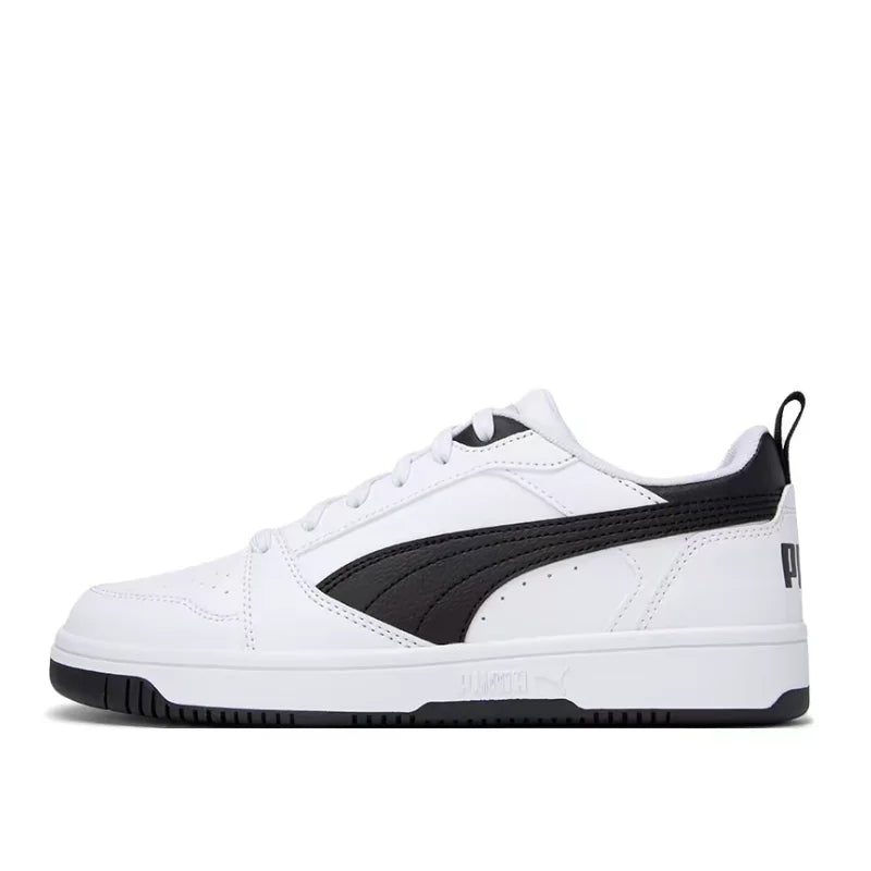 Puma Rebound V6 : baskets basses haut de gamme, élégantes, polyvalentes, amortissantes, légères, pour hommes et femmes – noir 392328-01