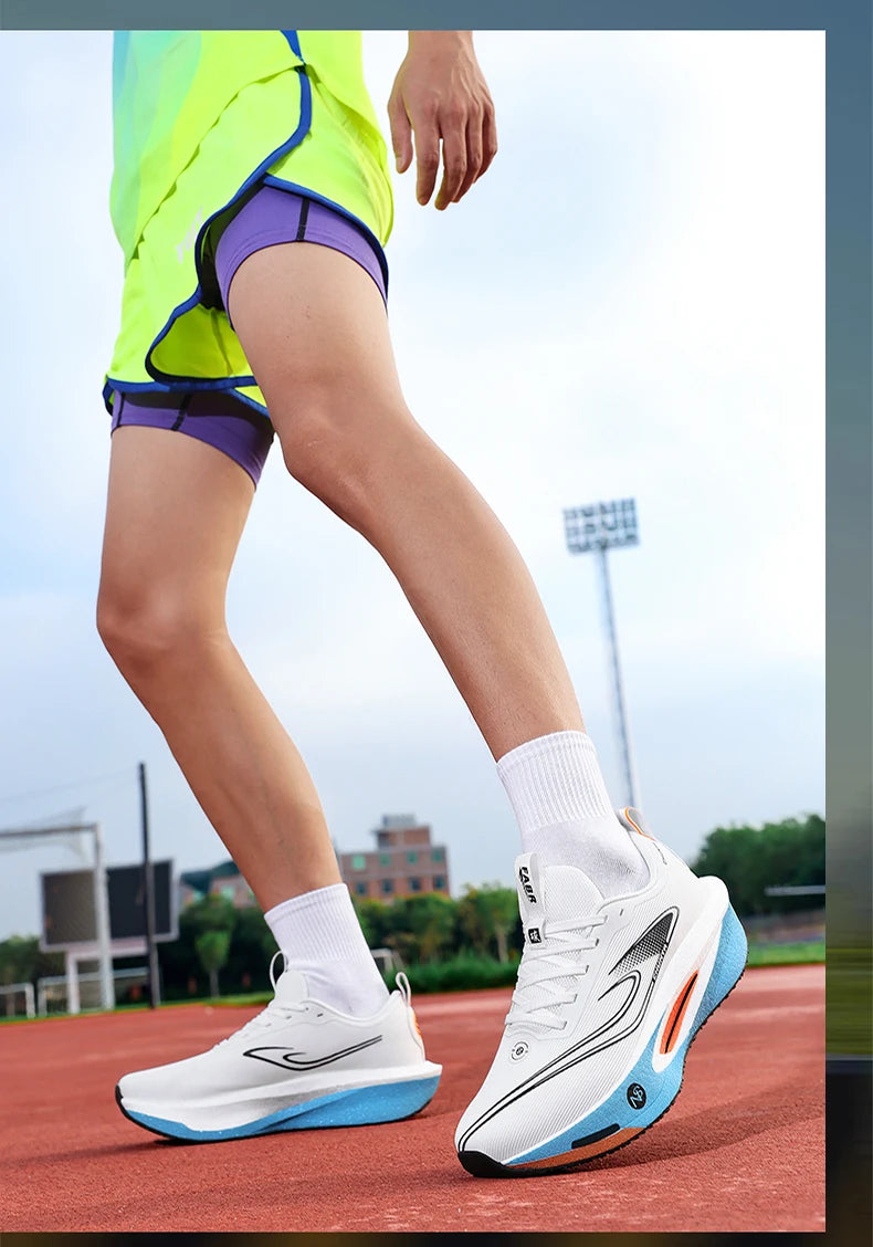 Carbon Plate Sports Running Shoes Marathon Men Breathable Lightweight Women's Comfortable Athletic Nonskid Chunta Sneakers