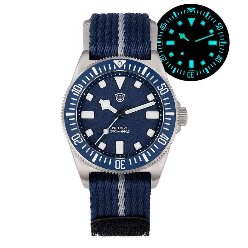 Watchdives 38mm EXD Titanium Diver Watch Sapphire crystal mirror AR coated men's waterproof watch