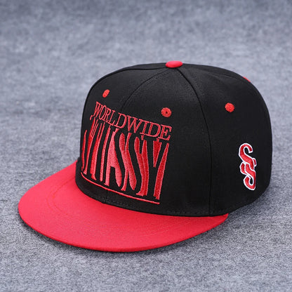 Baseballcap mit flachem Schirm, Buchstabenstickerei für Herren, vielseitig kombinierbar, Damen-Sommer-Hip-Hop-Hut, Outdoor-Sonnenschutz, verstellbare Schirmmütze