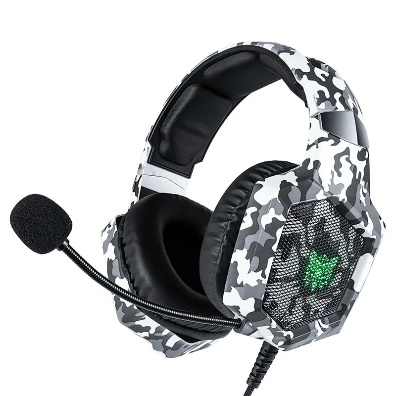 Casque de jeu filaire ONIKUMA K8 RGB, casque circumaural avec microphone flexible, son surround, audio stéréo 3,5 mm, casque pour joueurs PC