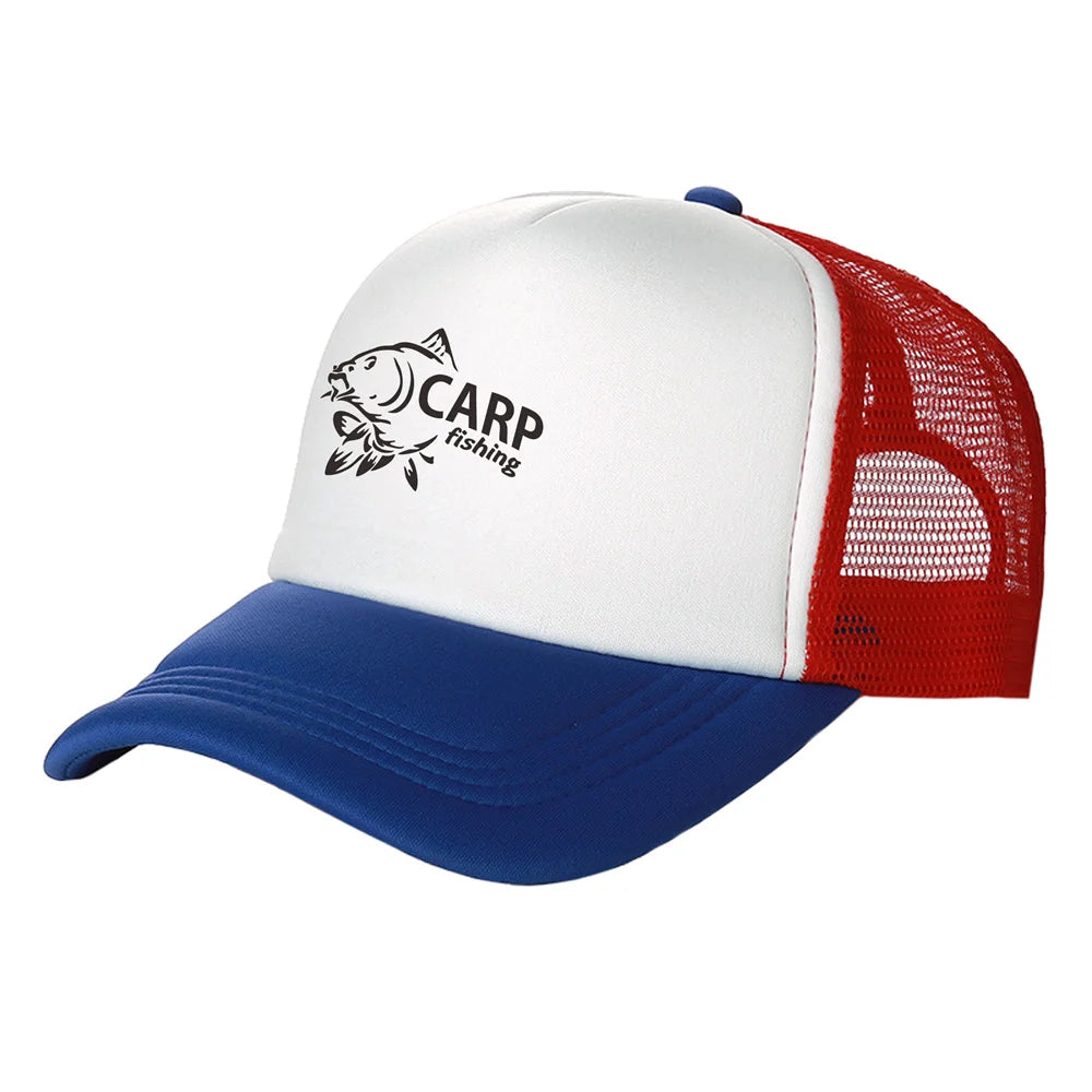 Șepci de camionagiu pentru bărbați cu imprimeu amuzant cu pește crap, șapcă de baseball pentru pescuit, șepci unisex din plasă pentru vară, model MZ-169