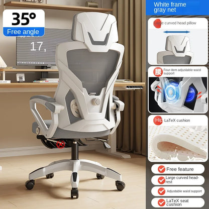 Ergonomischer Relaxsessel, bequemer Bürostuhl, Computerstuhl für zu Hause, Studentenwohnheim, Gaming-Stuhl mit Fußstütze
