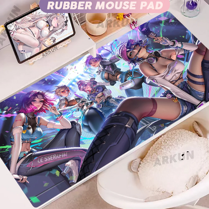 Madingas didelis FPS 900x400 anime žaidimų merginos Overwatch nešiojamojo kompiuterio ir biuro minkštas guminis stalo kilimėlis, XXL žaidimų pelės kilimėlis