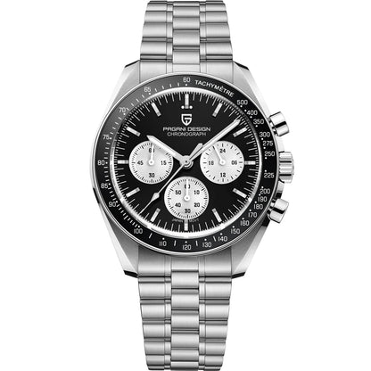 PAGANI DESIGN Moon-ur – Luksus-kvarts-kronograf til mænd, sporty stil, safirglas med antirefleksbehandling, selvlysende display