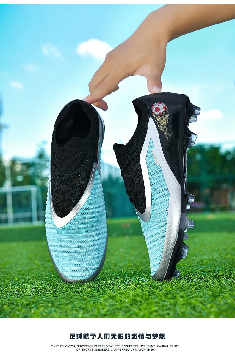 New Men Football Boots Sport Soccer Shoes Outdoor Cleats Adult Non Slip Boys Long Spikes Training Breathable Match Comfortable