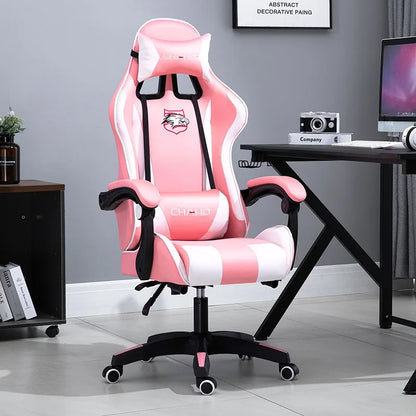 Ergonomic PU Leather Gaming Chair with Adjustable Height, Reclining Computer Chair, Swivel Office Chair for Home Office, Gaming & Study