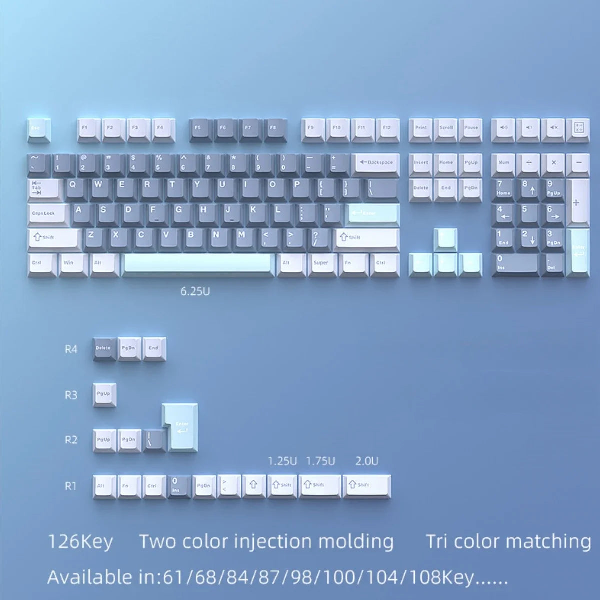 GMK67 GMK87 126 Keys PBT Cherry Keycaps GMK Keycap Double Shot Mechanical Game Keyboard Wireless for MX Switch Keycap