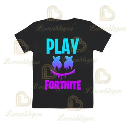 Poikien ja tyttöjen Fortnite-piirrosaiheinen T-paita – Battle Royale 3D, 3–14 vuotta, Victory Royale -pelipaita lapsille ja teineille
