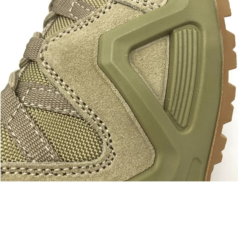 Lynjacye Mid Cut Green Combat Boots Men Women Size 39-46 Outdoor CS Training Hiking Shoes Desert Ankle Climbing Bota Masculina