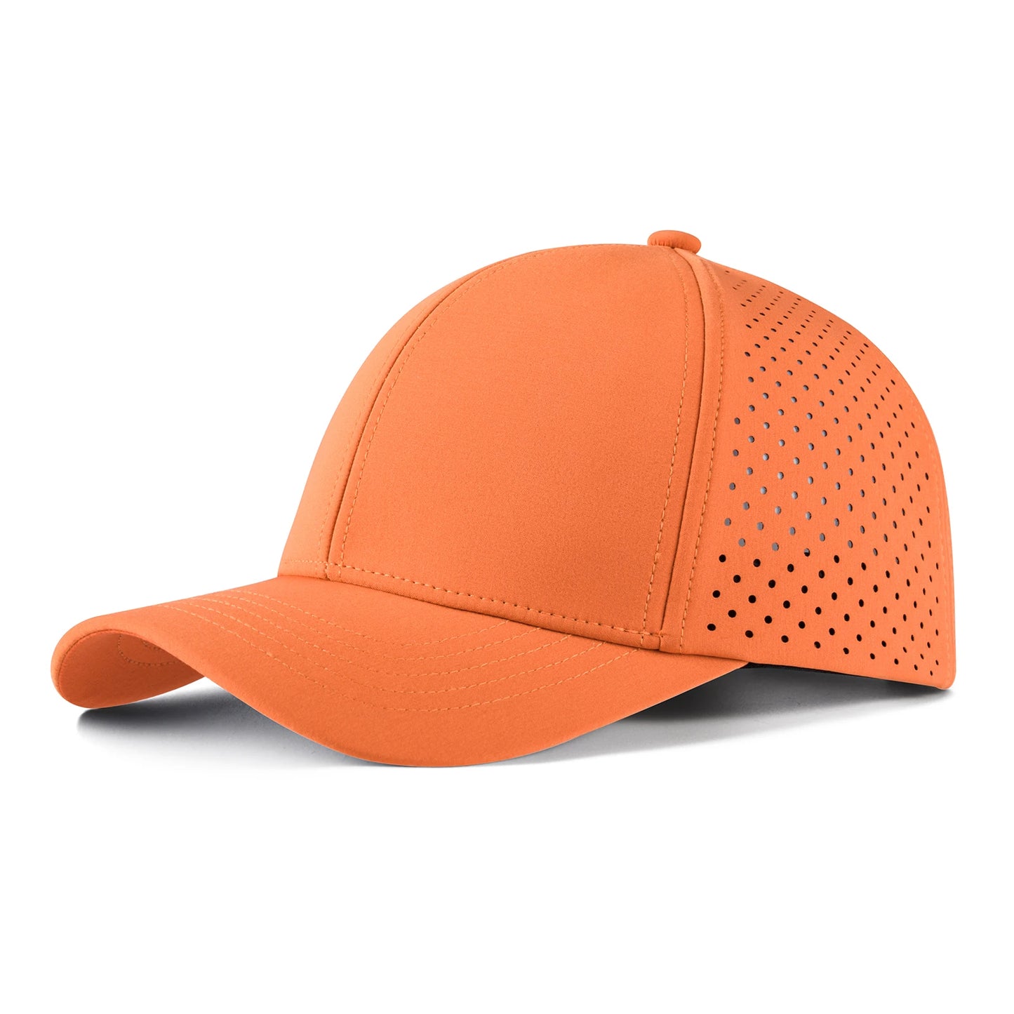 VOBOOM Men Quick Dry Baseball Cap Laser Cut Mesh Ball Curved Brim Snapback Hat Outdoor Running Travel Black Hat