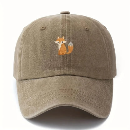 Cappellino da baseball con stampa a motivo di volpe carina, ideale per la moda casual quotidiana, versatile per gli spostamenti in città, adatto a uomo e donna