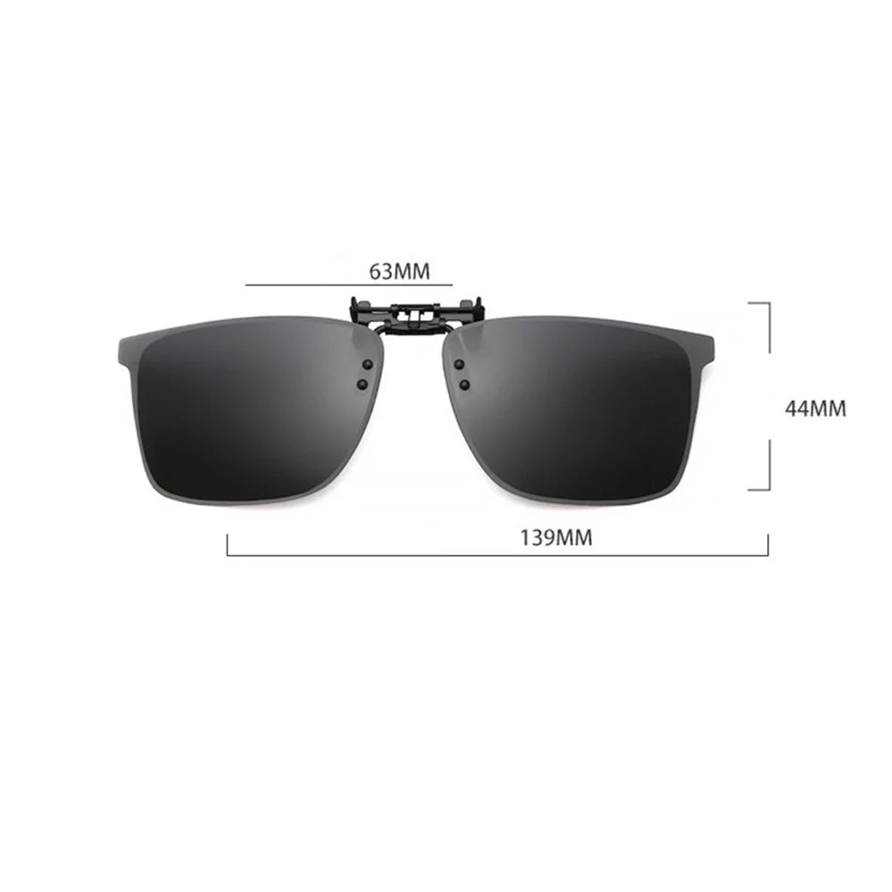 New Arrival Polarized Flip-up Clips Sunglasses for Myopia glasses, Retro Big Size Square Al-Mg glass Clip-on Sunglass Clip C3167