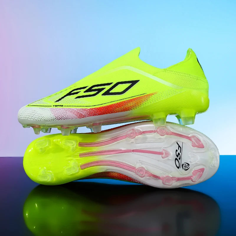 Nouvelles chaussures de football pour hommes, idéales pour les matchs en salle, chaussures de football légères et très vendues, crampons de haute qualité pour terrain en herbe, baskets mi-hautes antidérapantes pour l'ex