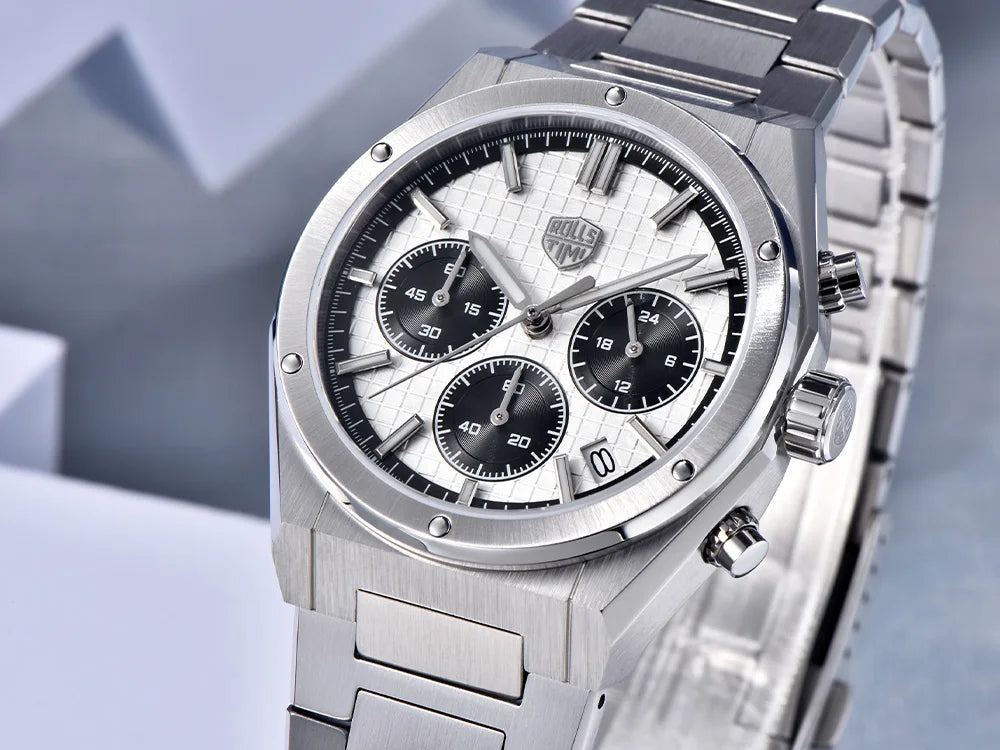 2026 RollsTimi Men's Watches Luxury Quartz Men's Watches Classic Sapphire VK63 Sports Chronograph Stainless Steel Calendar reloj