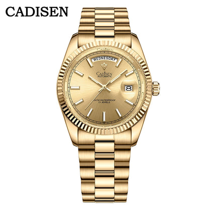 Relógio masculino CADISEN DD40 de luxo, automático, mecânico, com vidro de safira AR, 10Bar, movimento MIYOTA 8285, novidade 2023