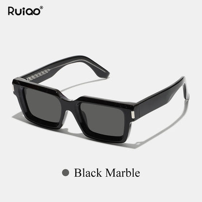 Ruiao 2026 retro black designer sunglasses vintage for women luxury square rectangular man UV400 Propionate insert pin eyewear