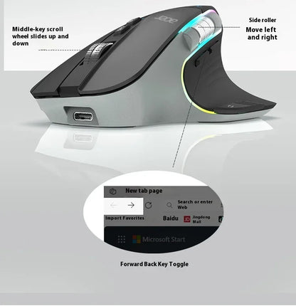 Acer Omr225 Gamer Mouse 3mode Bluetooth Wireless Mouse Dual Scroll Ergonomic Mouse Custom Programming Gaming Mice Office Mouses