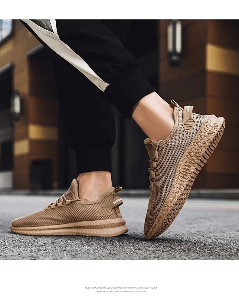 Adidași casual antiderapanti pentru bărbați, respirabili, pentru jogging, antrenament, drumeții, sport și alergare în aer liber, din tricot țesut, cu șireturi