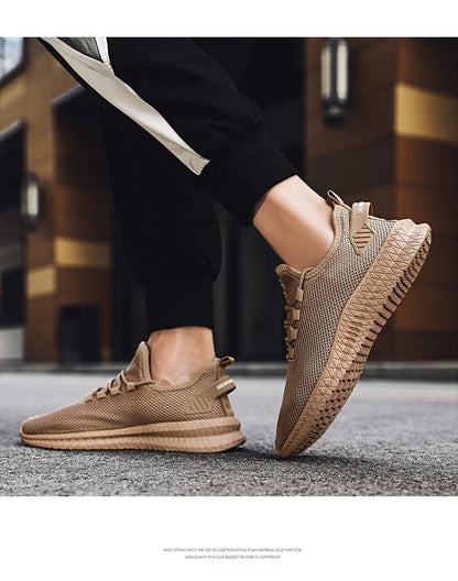 Adidași casual antiderapanti pentru bărbați, respirabili, pentru jogging, antrenament, drumeții, sport și alergare în aer liber, din tricot țesut, cu șireturi